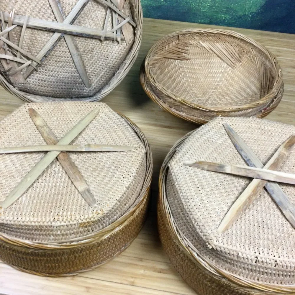 Vintage Chinese Rice Wedding Basket 3 Tier